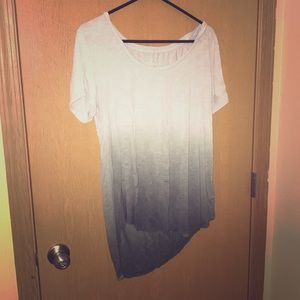 Soft white to grey ombré t shirt